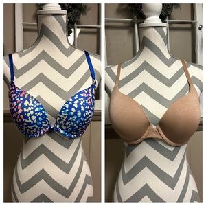 **TWO** Victoria’s Secret Bras - 34D - Push Up & Padded Perfect Coverage